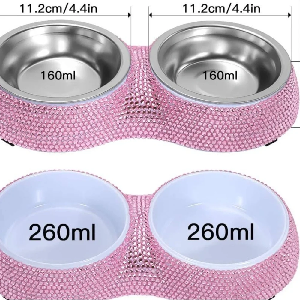 Soleebee Bling Finest Crystal Rhinestones pet feeder - Picture 3 of 3